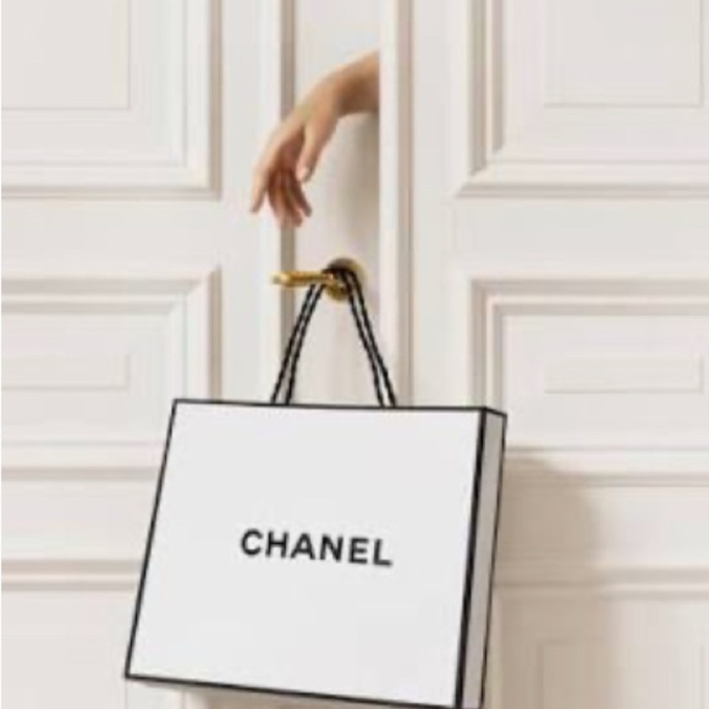 Chanel White Shopping Bag